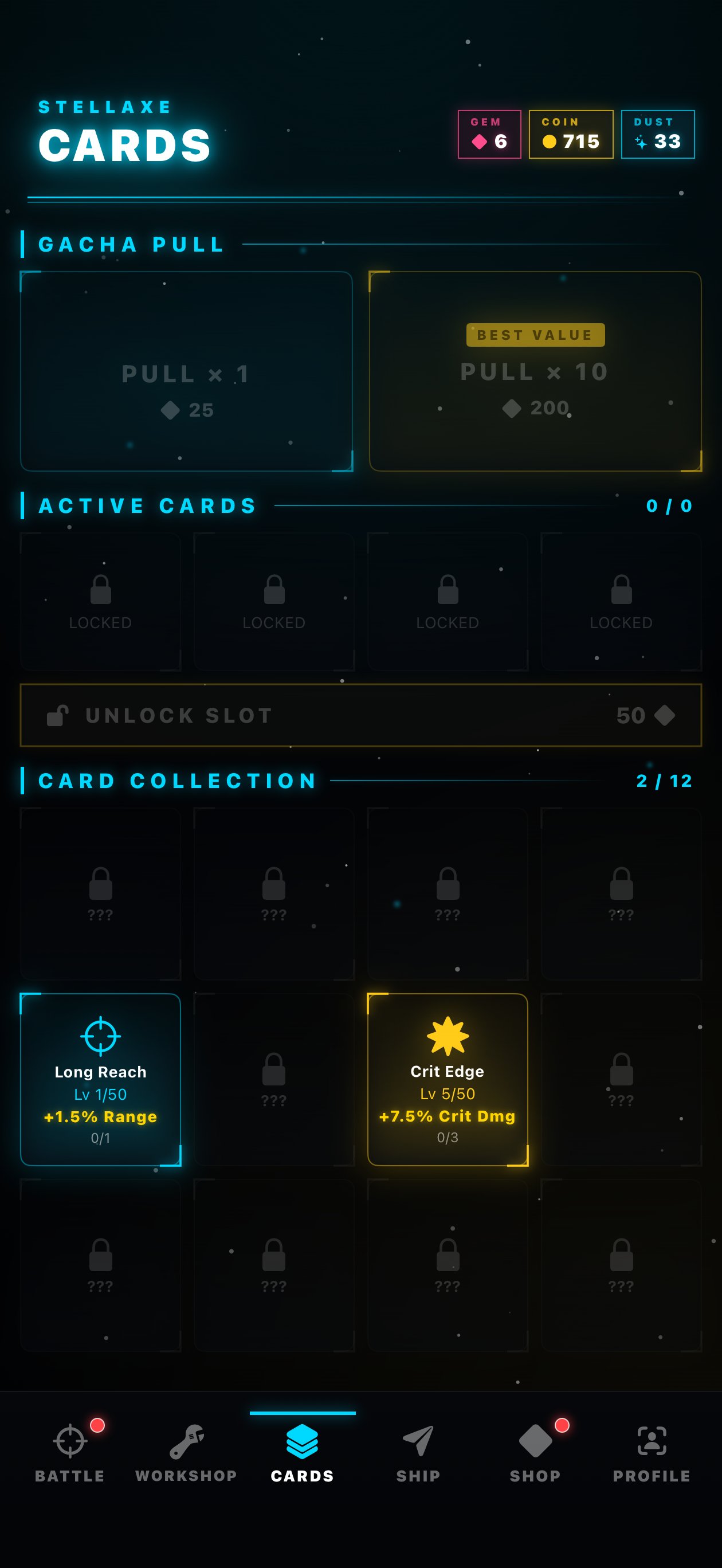 Pull cards. Stack passives.